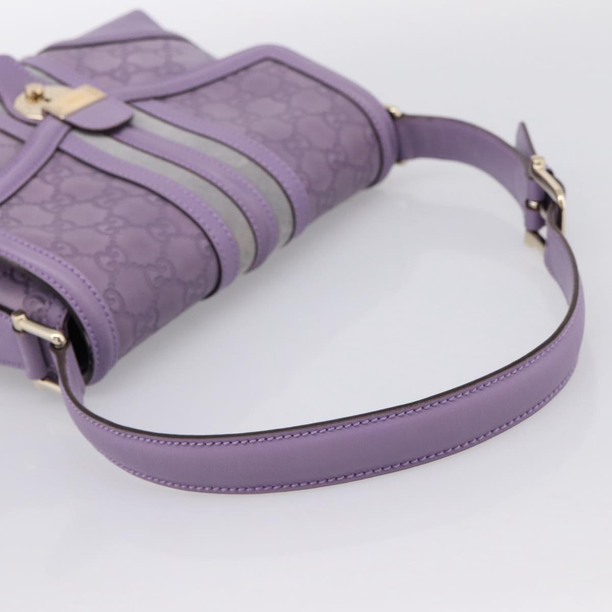 GUCCI GG Canvas Guccissima Hand Bag Leather Purple Gold 145999 Auth 196833V