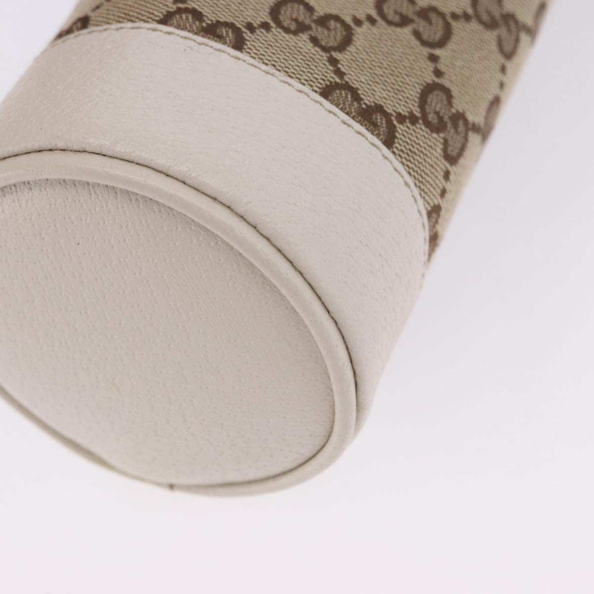 GUCCI GG Canvas Web Sherry Line Drink Holder Beige White Red 28691 Auth 196834A