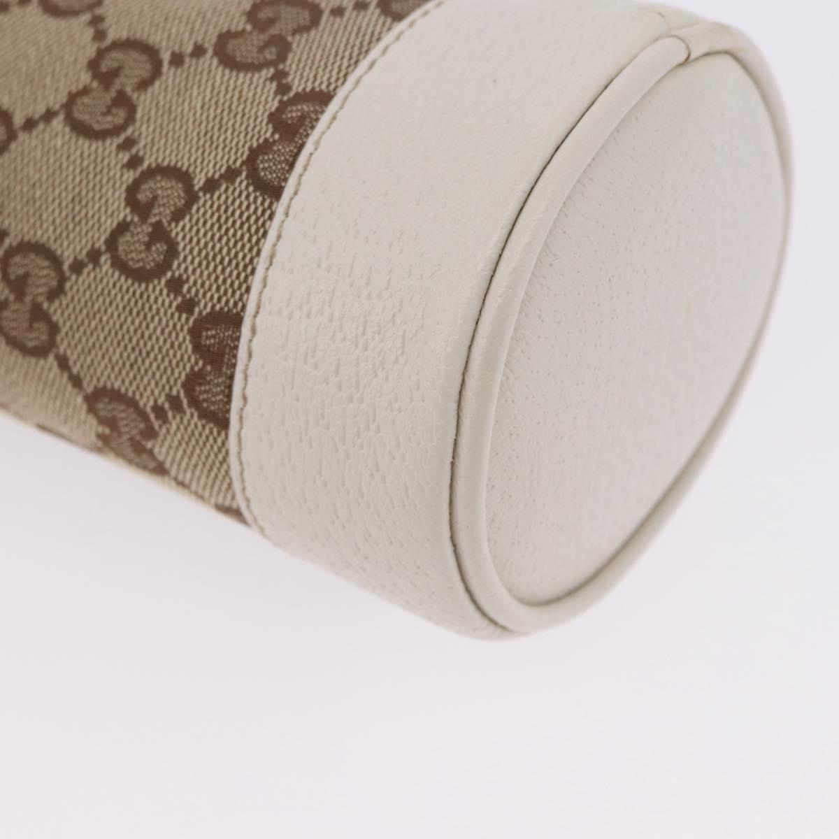 GUCCI GG Canvas Web Sherry Line Drink Holder Beige White Red 28691 Auth 196834A