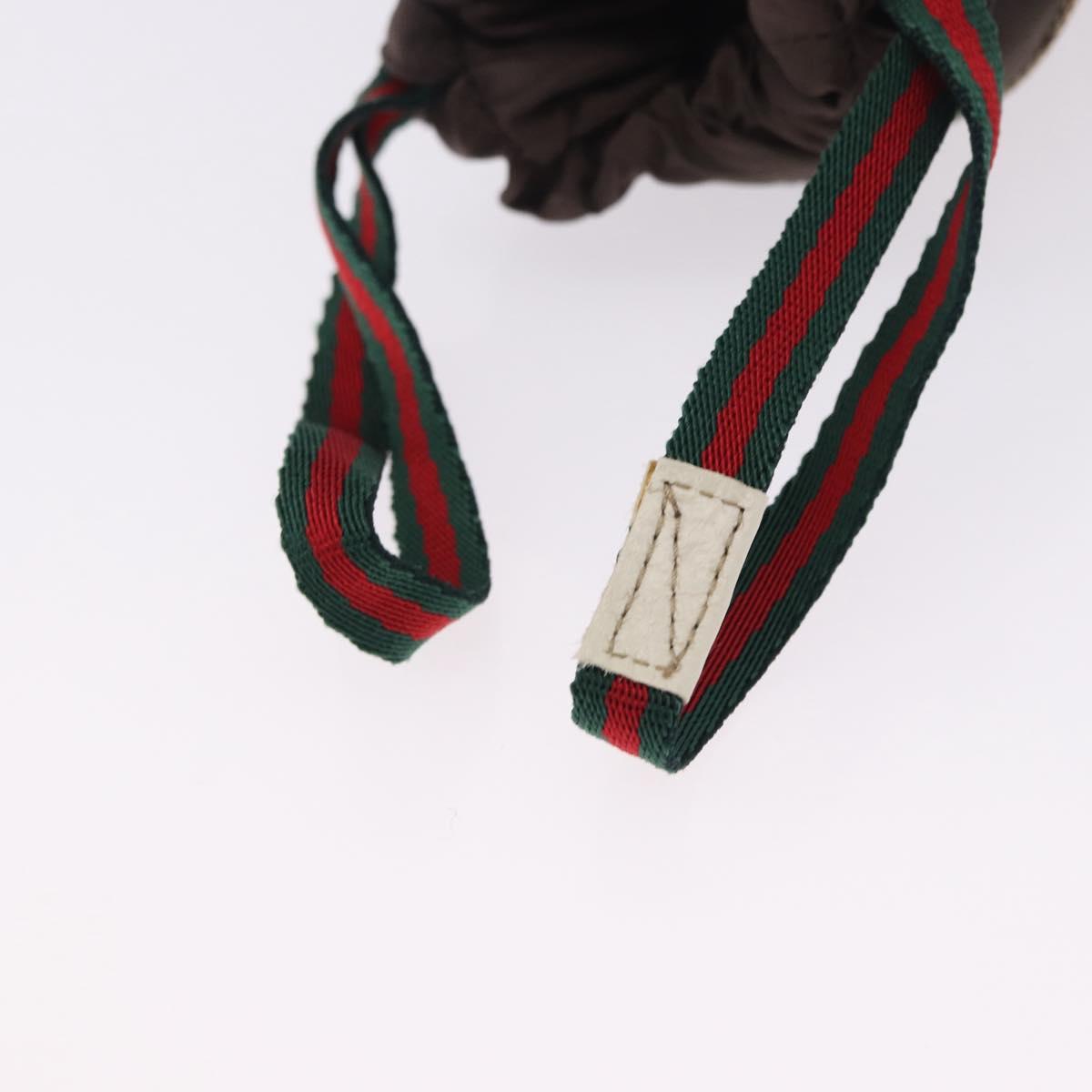 GUCCI GG Canvas Web Sherry Line Drink Holder Beige White Red 28691 Auth 196834A