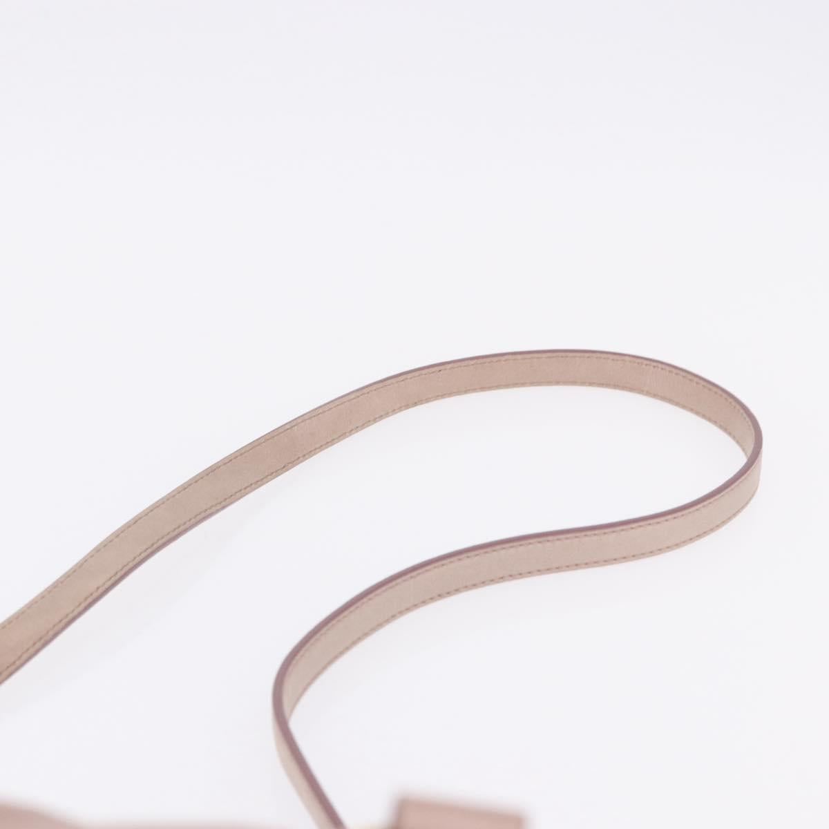Miu Miu Hand Bag Leather 2way Beige Gold Auth 196835V