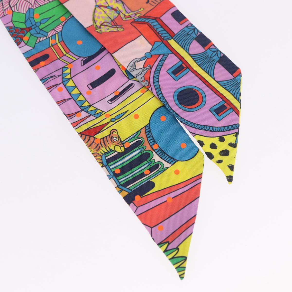 HERMES Twilly Scarf Silk Multicolor Auth 196846