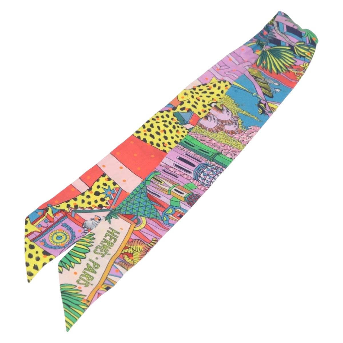 HERMES Twilly Scarf Silk Multicolor Auth 196846