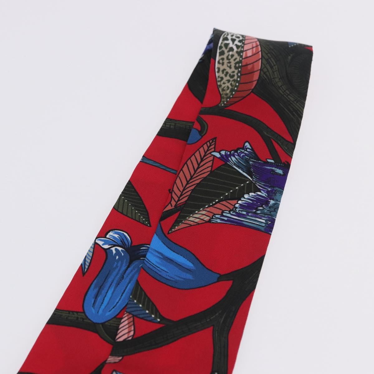 HERMES Twilly Scarf Silk Red Blue Auth 196847M