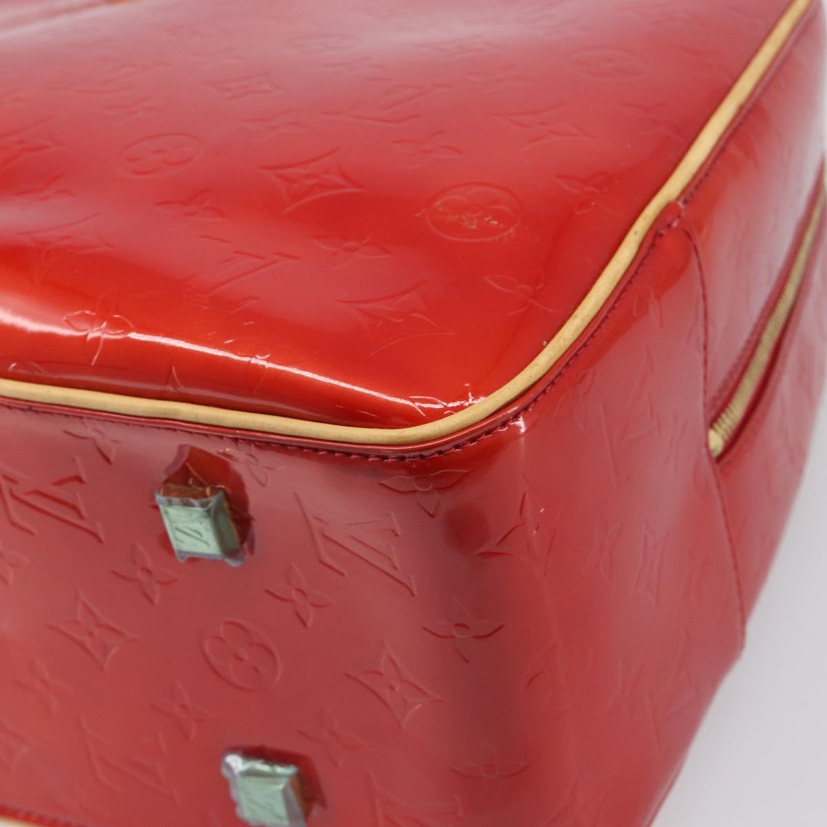 LOUIS VUITTON Monogram Vernis Sutton Hand Bag Red Rouge M91080 LV Auth 196857