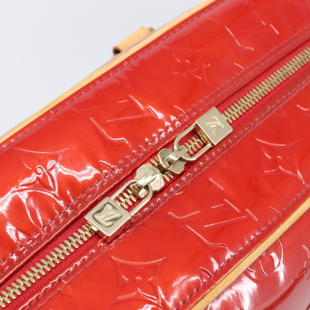 LOUIS VUITTON Monogram Vernis Sutton Hand Bag Red Rouge M91080 LV Auth 196857