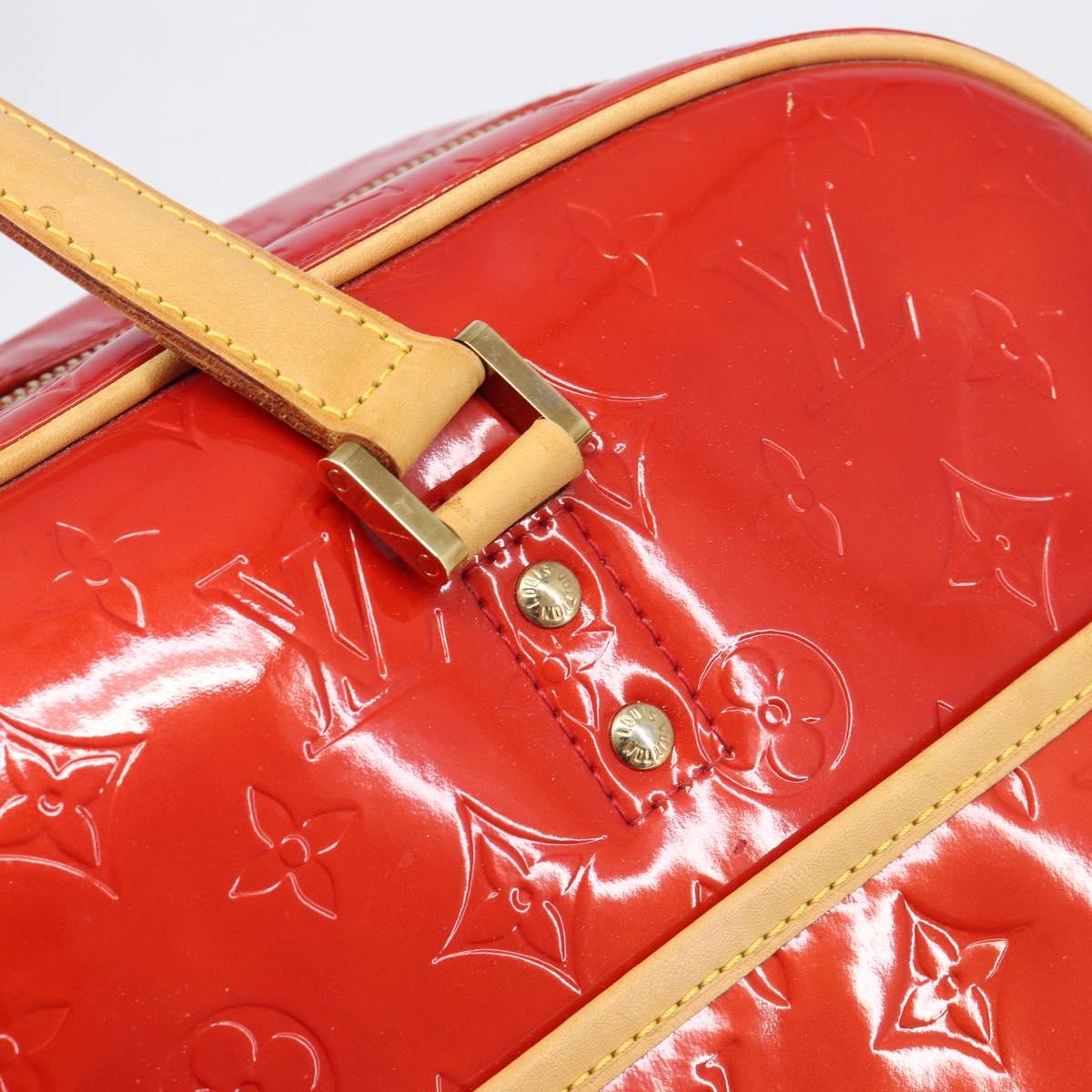 LOUIS VUITTON Monogram Vernis Sutton Hand Bag Red Rouge M91080 LV Auth 196857