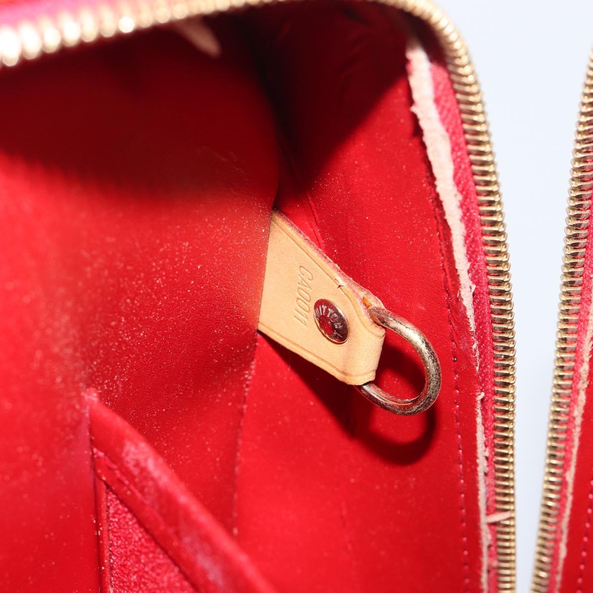 LOUIS VUITTON Monogram Vernis Sutton Hand Bag Red Rouge M91080 LV Auth 196857