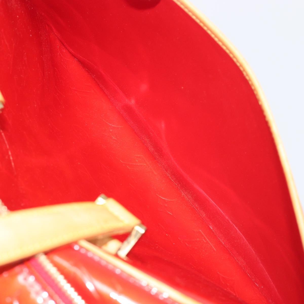 LOUIS VUITTON Monogram Vernis Sutton Hand Bag Red Rouge M91080 LV Auth 196857