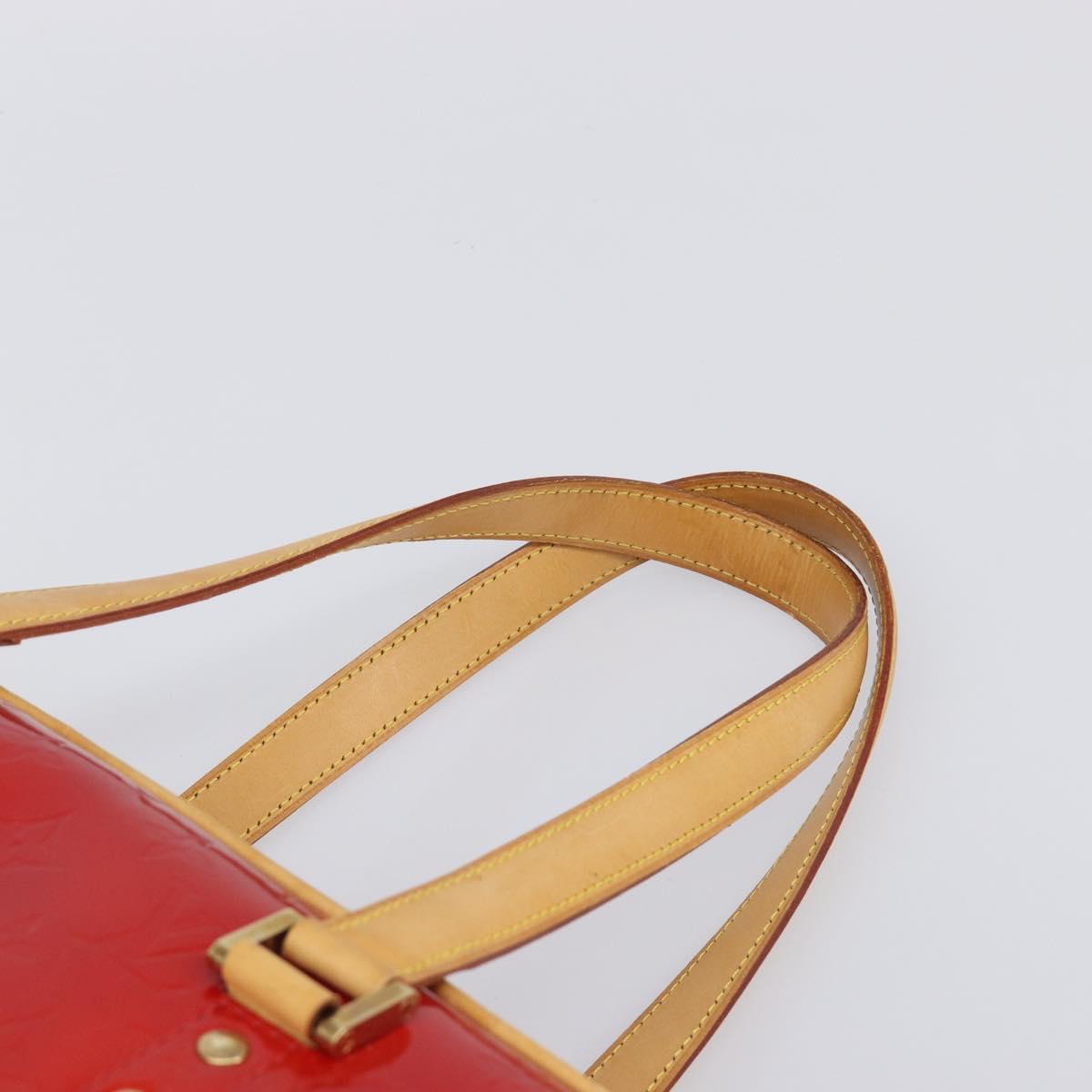 LOUIS VUITTON Monogram Vernis Sutton Hand Bag Red Rouge M91080 LV Auth 196857