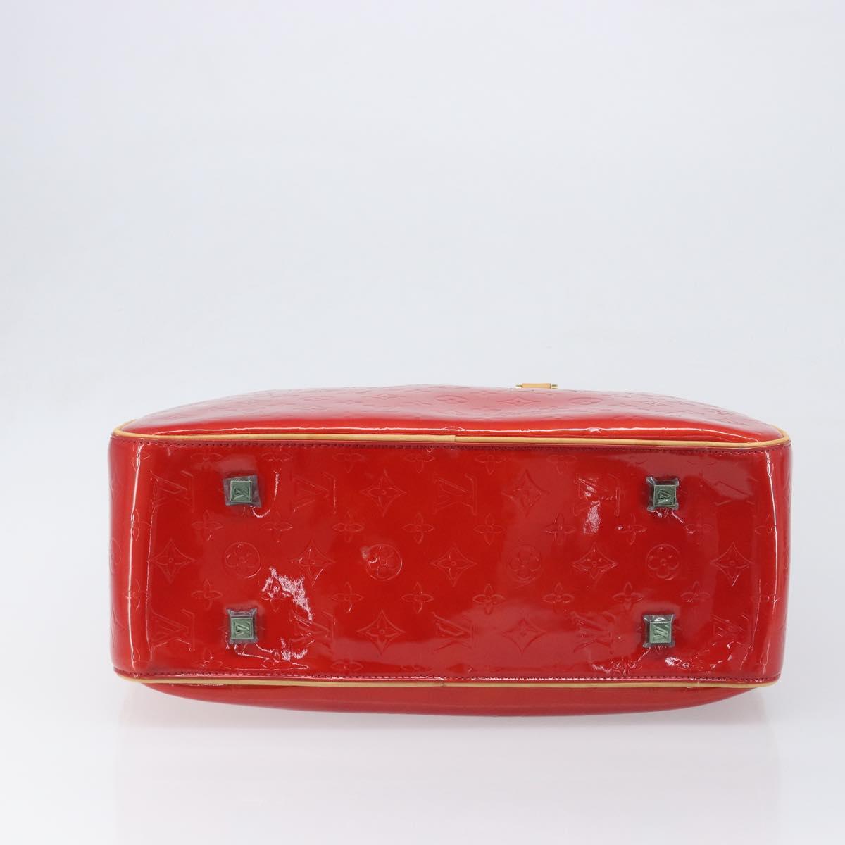 LOUIS VUITTON Monogram Vernis Sutton Hand Bag Red Rouge M91080 LV Auth 196857