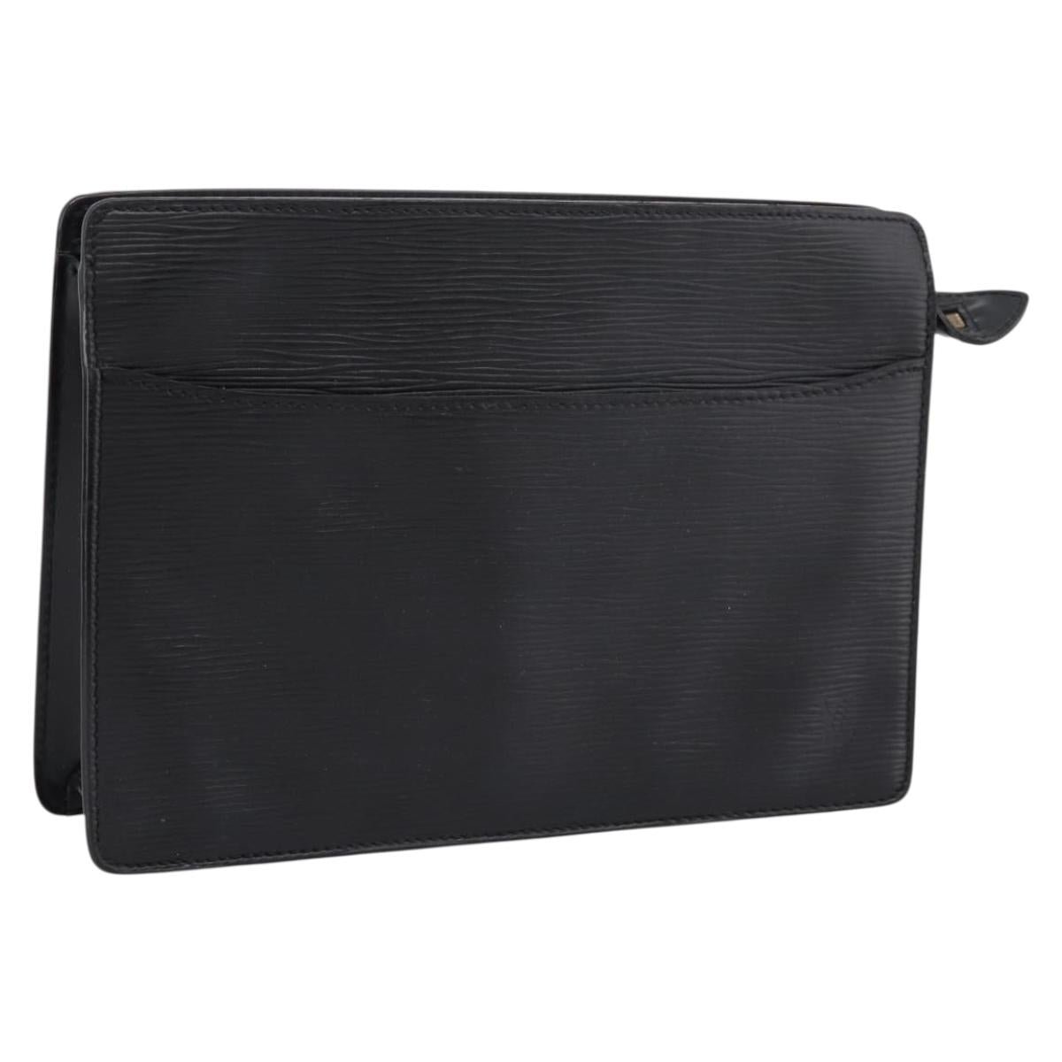 LOUIS VUITTON Epi Pochette Homme Clutch Bag Black M52522 LV Auth 196858
