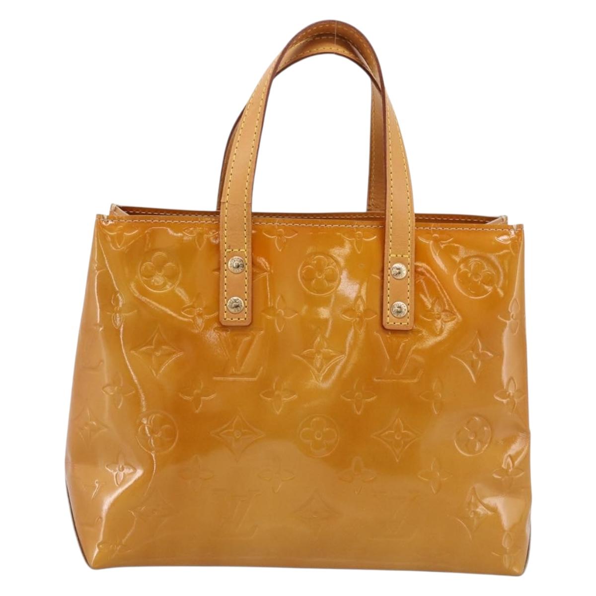 LOUIS VUITTON Monogram Vernis Reade PM Hand Bag Beige M91144 LV Auth 196860