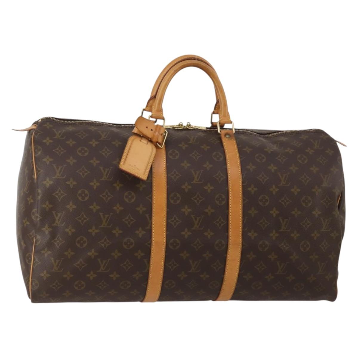 LOUIS VUITTON Monogram Keepall 55 Boston Bag M41424 LV Auth 196871V