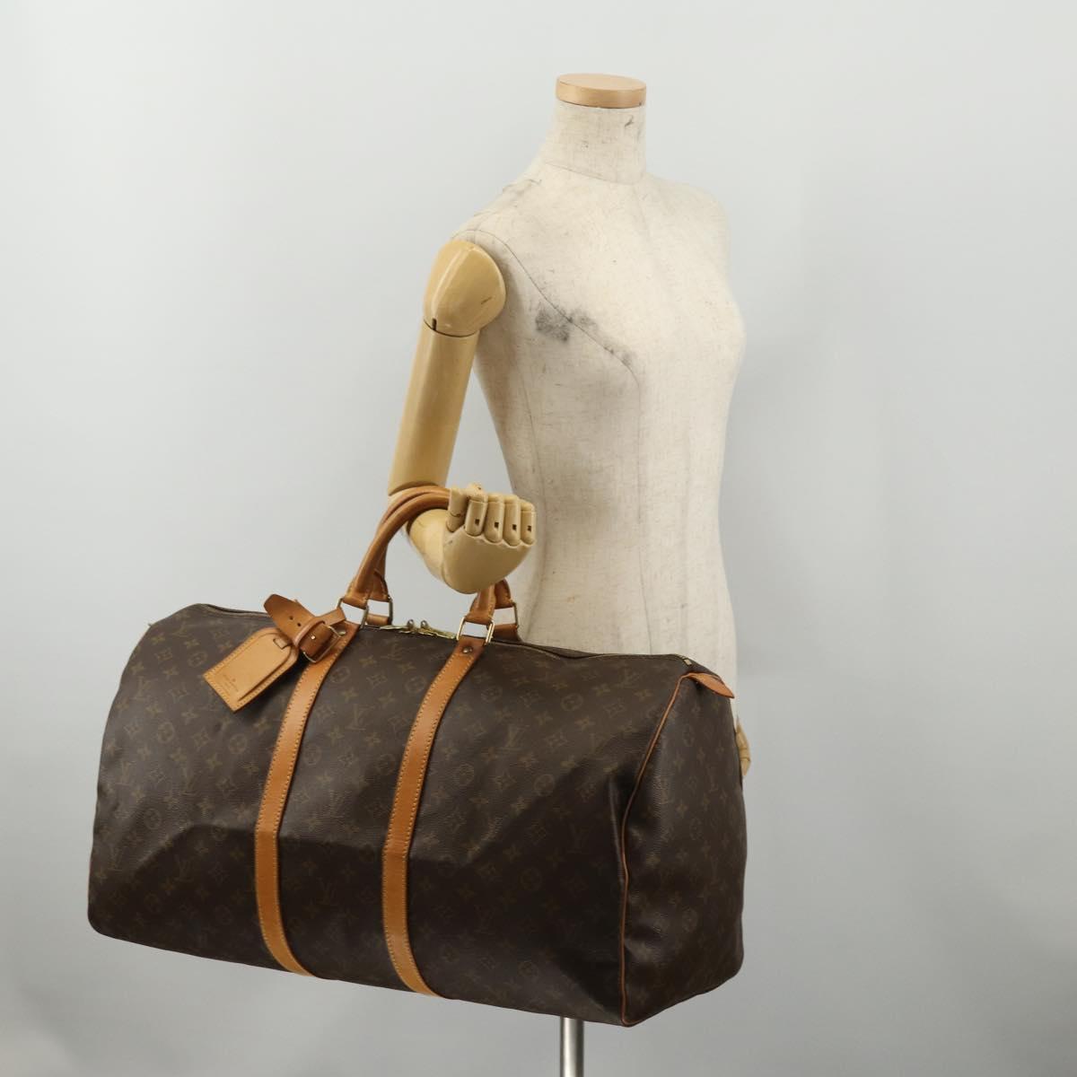 LOUIS VUITTON Monogram Keepall 55 Boston Bag M41424 LV Auth 196871V