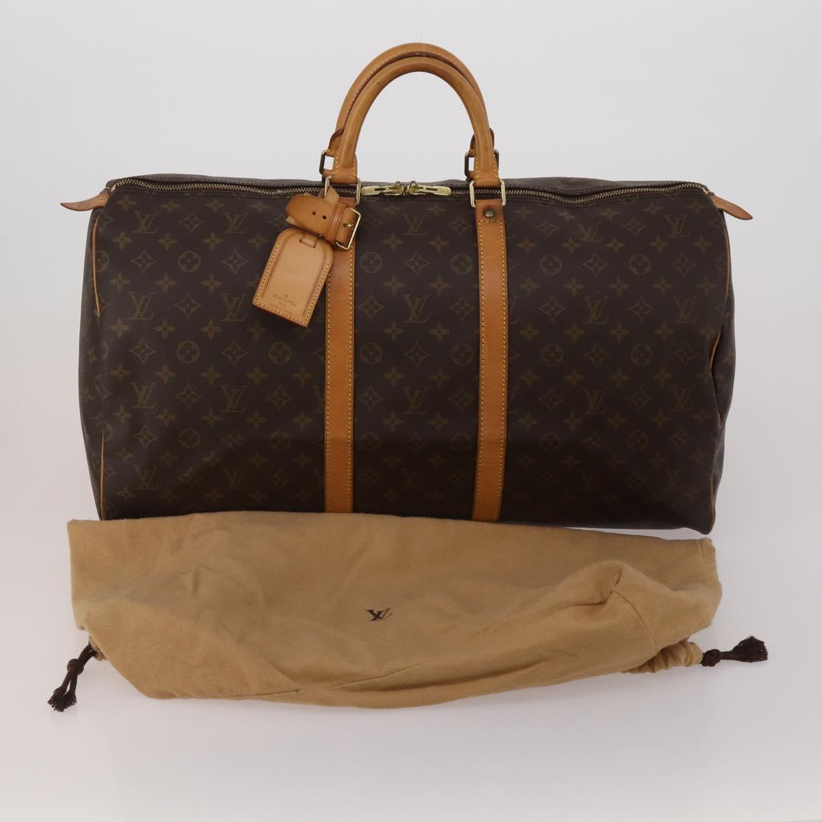 LOUIS VUITTON Monogram Keepall 55 Boston Bag M41424 LV Auth 196871V