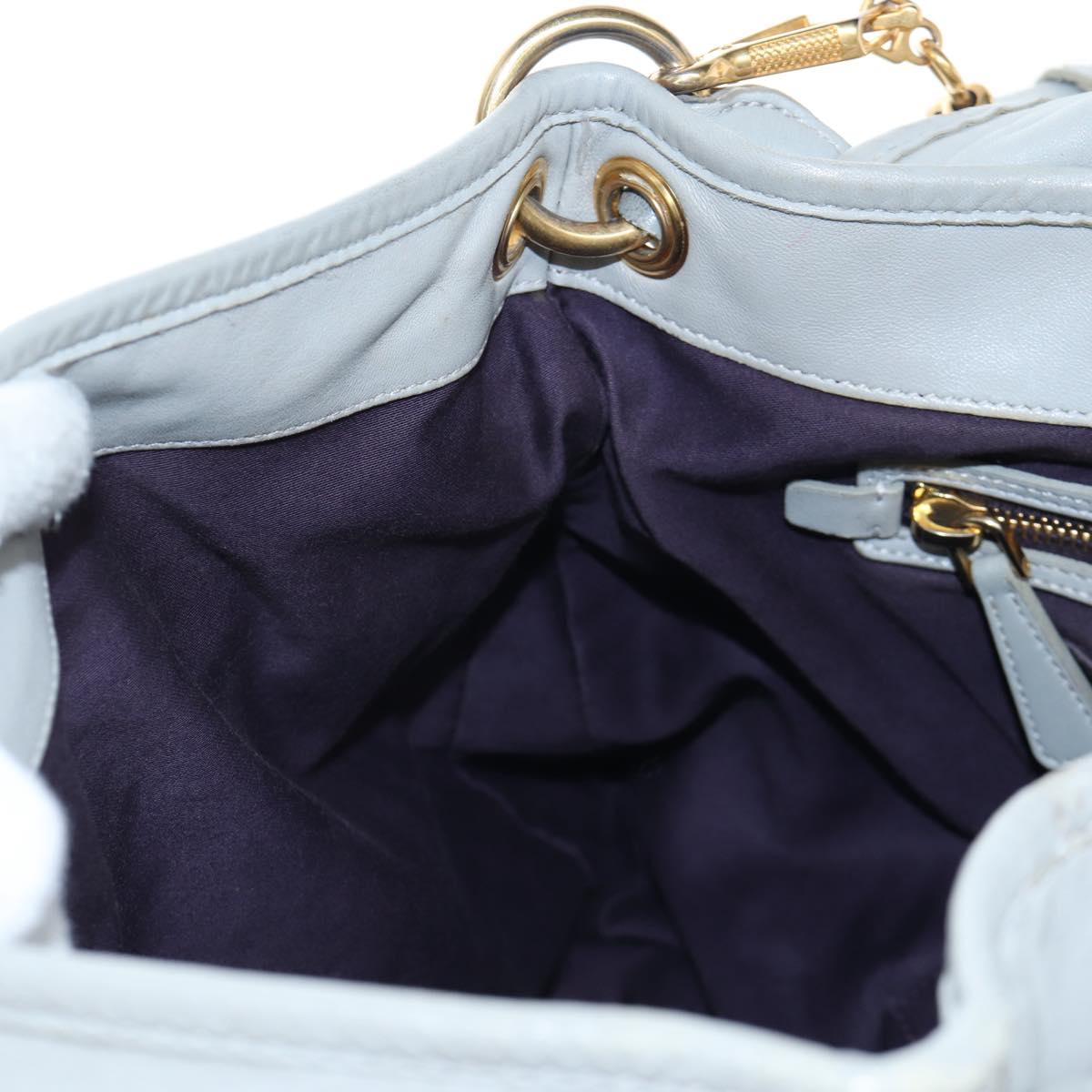 Miu Miu Hand Bag Leather 2way Gray Gold Auth 196873A
