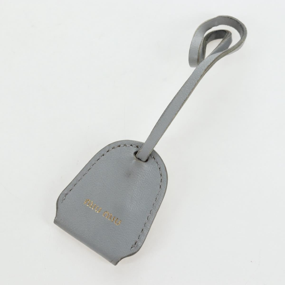 Miu Miu Hand Bag Leather 2way Gray Gold Auth 196873A