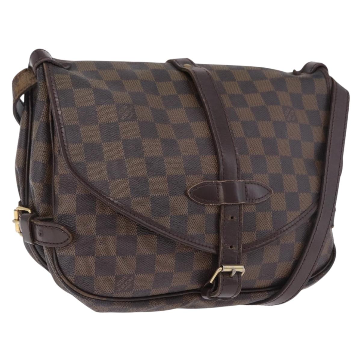 LOUIS VUITTON Damier Ebene Saumur 30 Shoulder Bag SPO N48081 LV Auth 196874