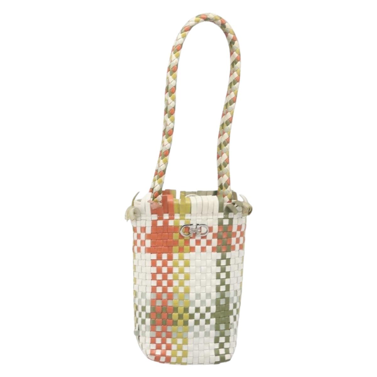 Salvatore Ferragamo Gancini Hand Bag Leather Multicolor Auth 196876A