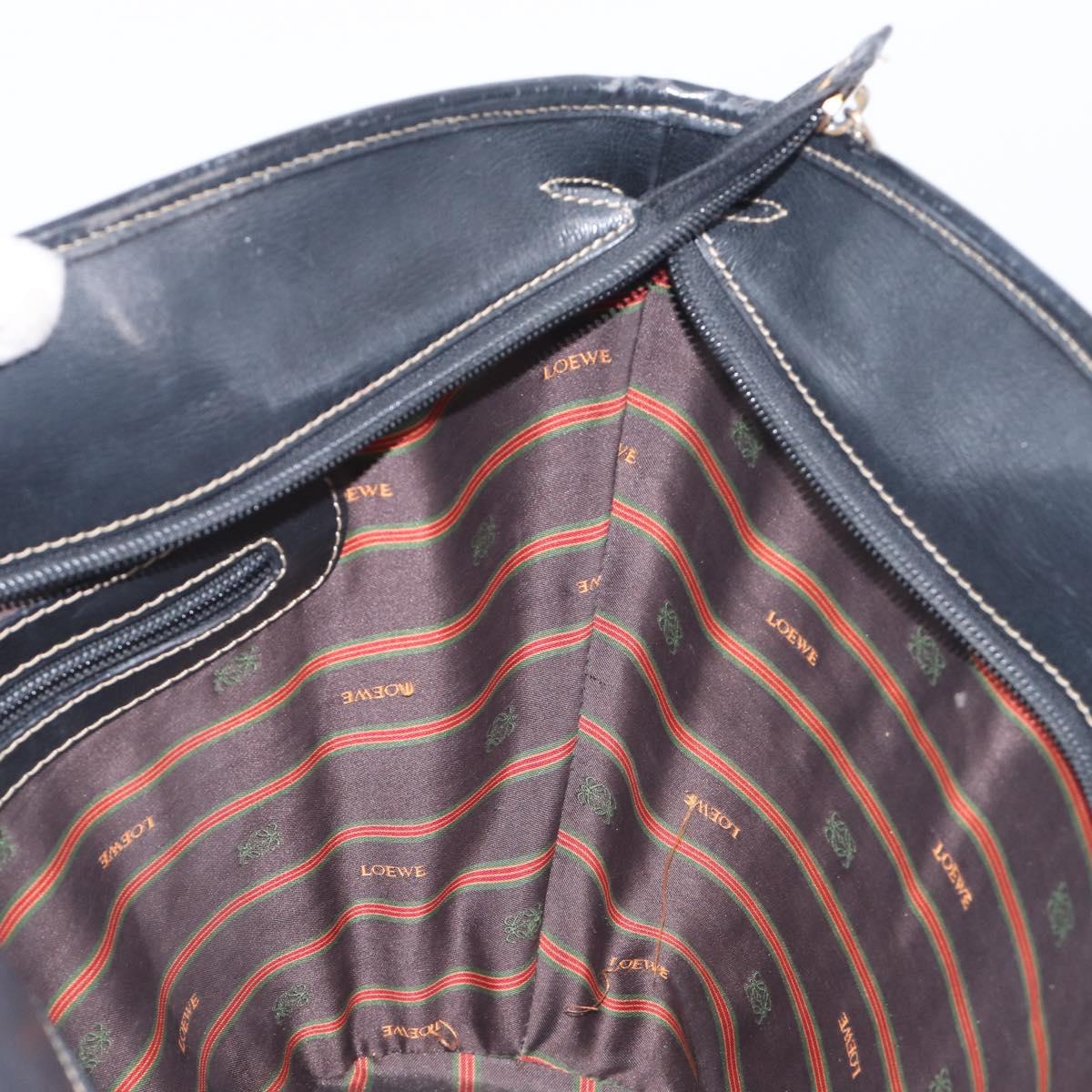 LOEWE Velazquez Tote Bag Leather Brown Gold Auth 196877