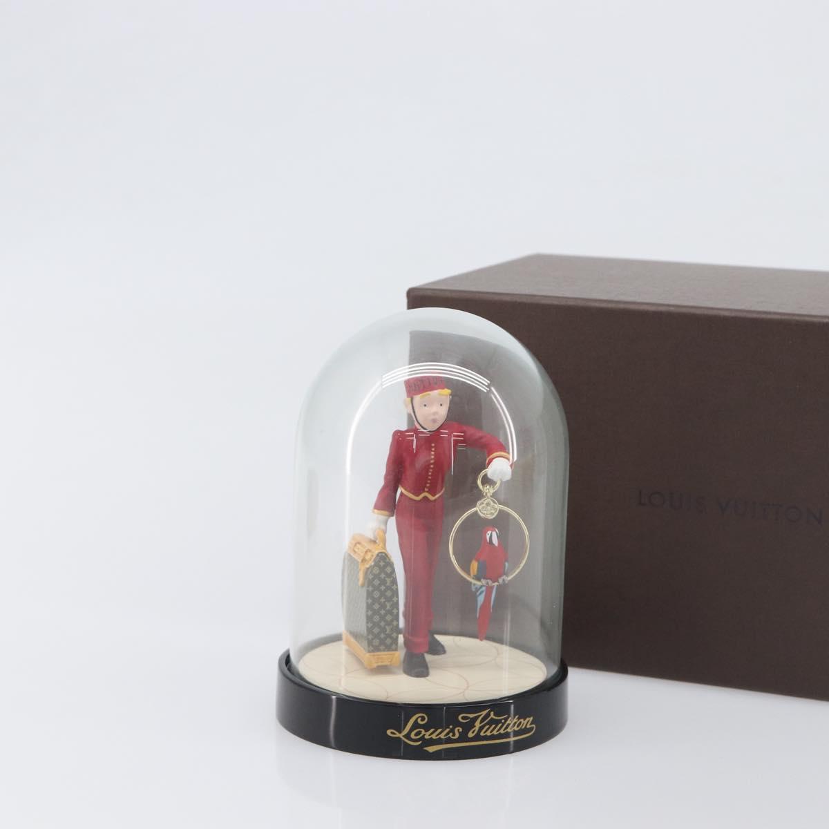 LOUIS VUITTON Pageboy Snow Globe Glass Red Clear LV Auth 196889A