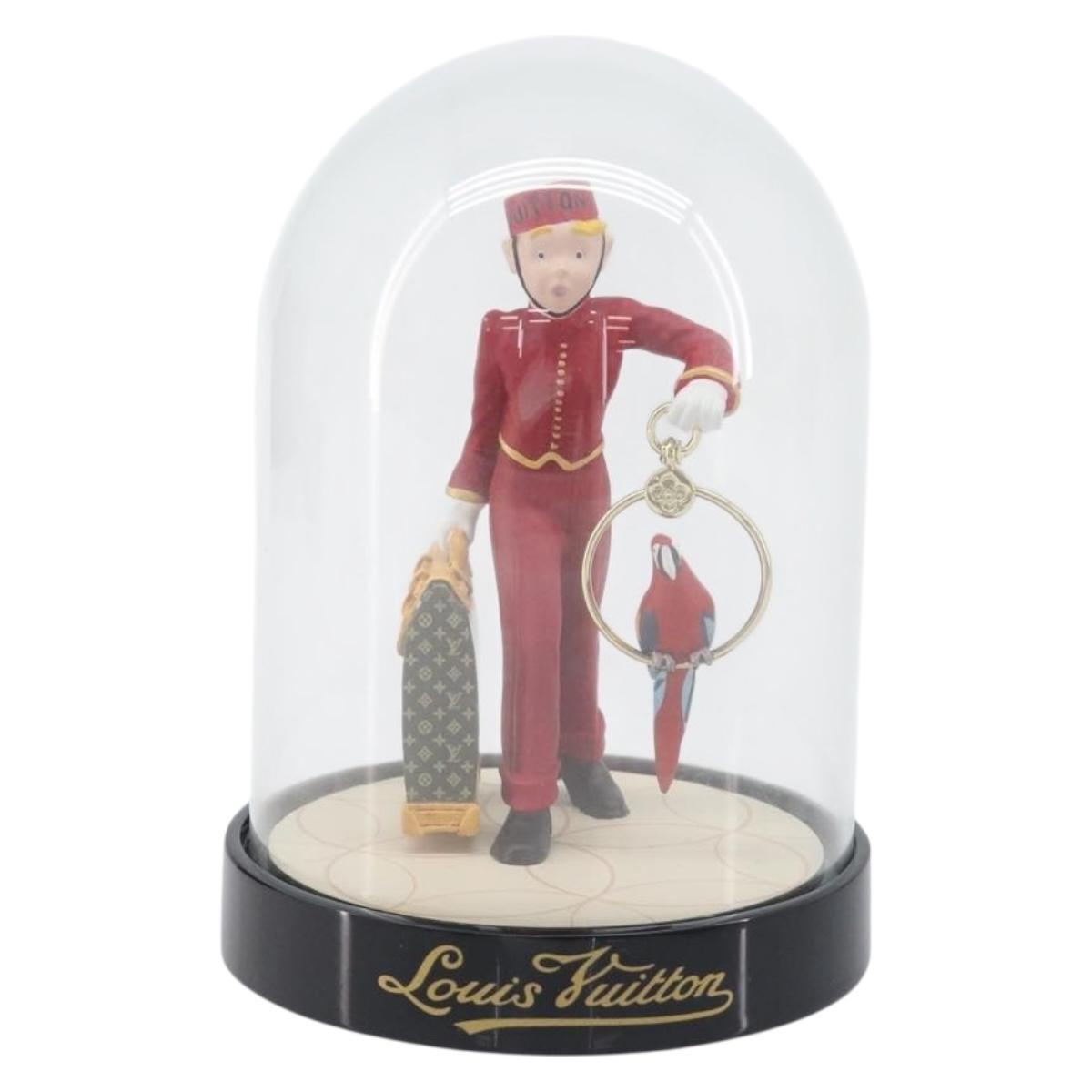 LOUIS VUITTON Pageboy Snow Globe Glass Red Clear LV Auth 196889A