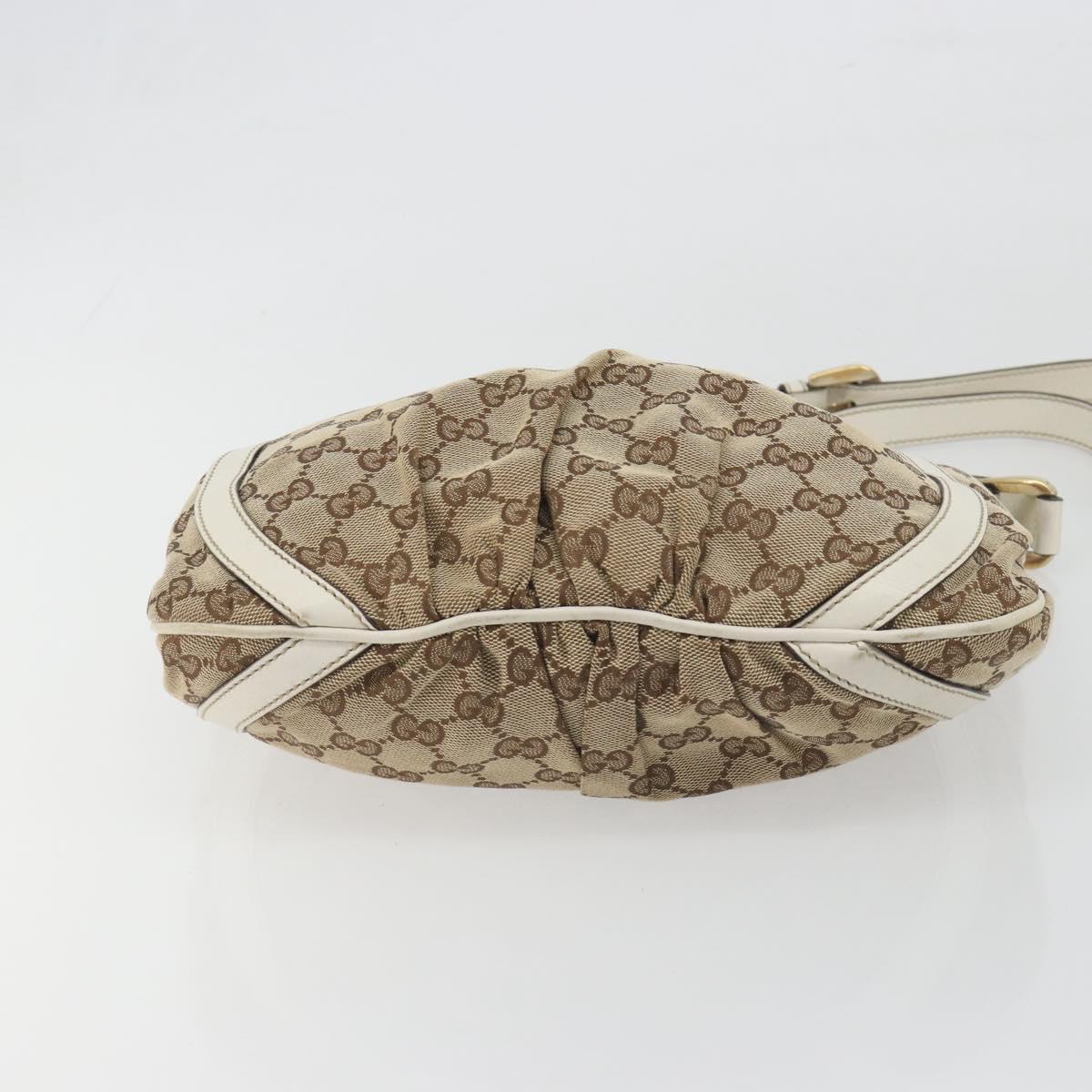 GUCCI GG Canvas Shoulder Bag Beige Gold 203257 Auth 196900