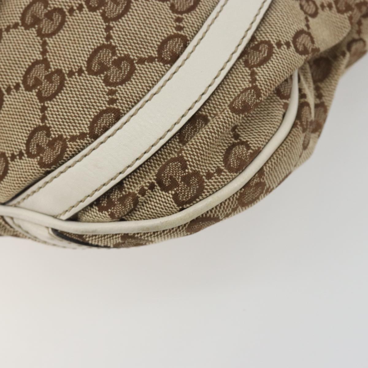 GUCCI GG Canvas Shoulder Bag Beige Gold 203257 Auth 196900
