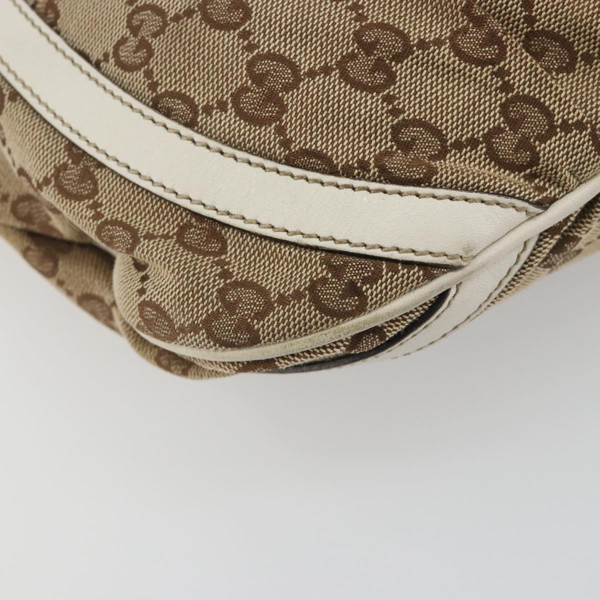 GUCCI GG Canvas Shoulder Bag Beige Gold 203257 Auth 196900