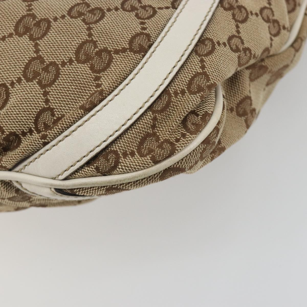 GUCCI GG Canvas Shoulder Bag Beige Gold 203257 Auth 196900