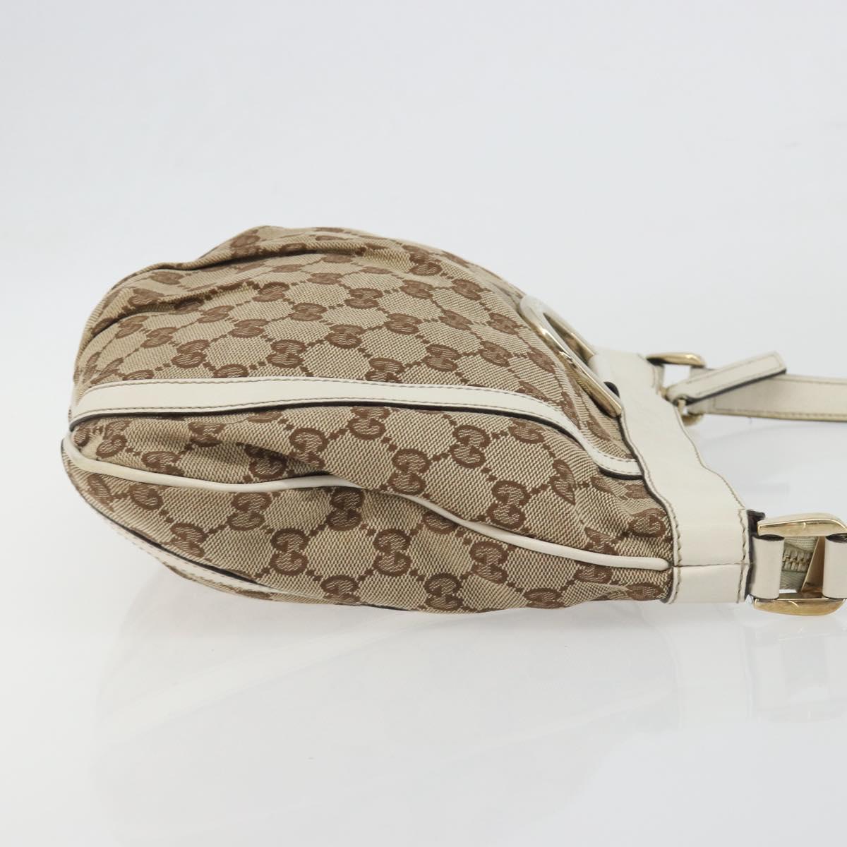 GUCCI GG Canvas Shoulder Bag Beige Gold 203257 Auth 196900