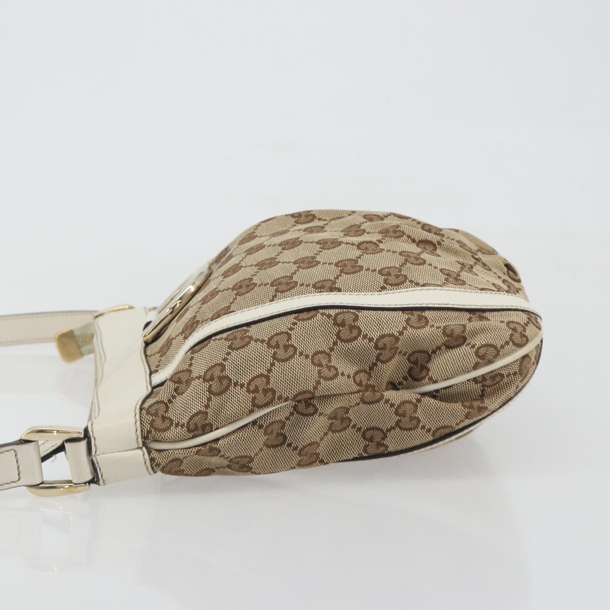 GUCCI GG Canvas Shoulder Bag Beige Gold 203257 Auth 196900