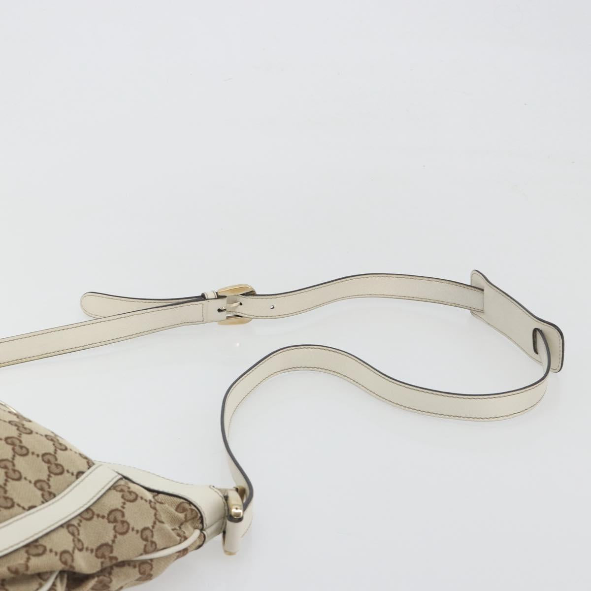 GUCCI GG Canvas Shoulder Bag Beige Gold 203257 Auth 196900