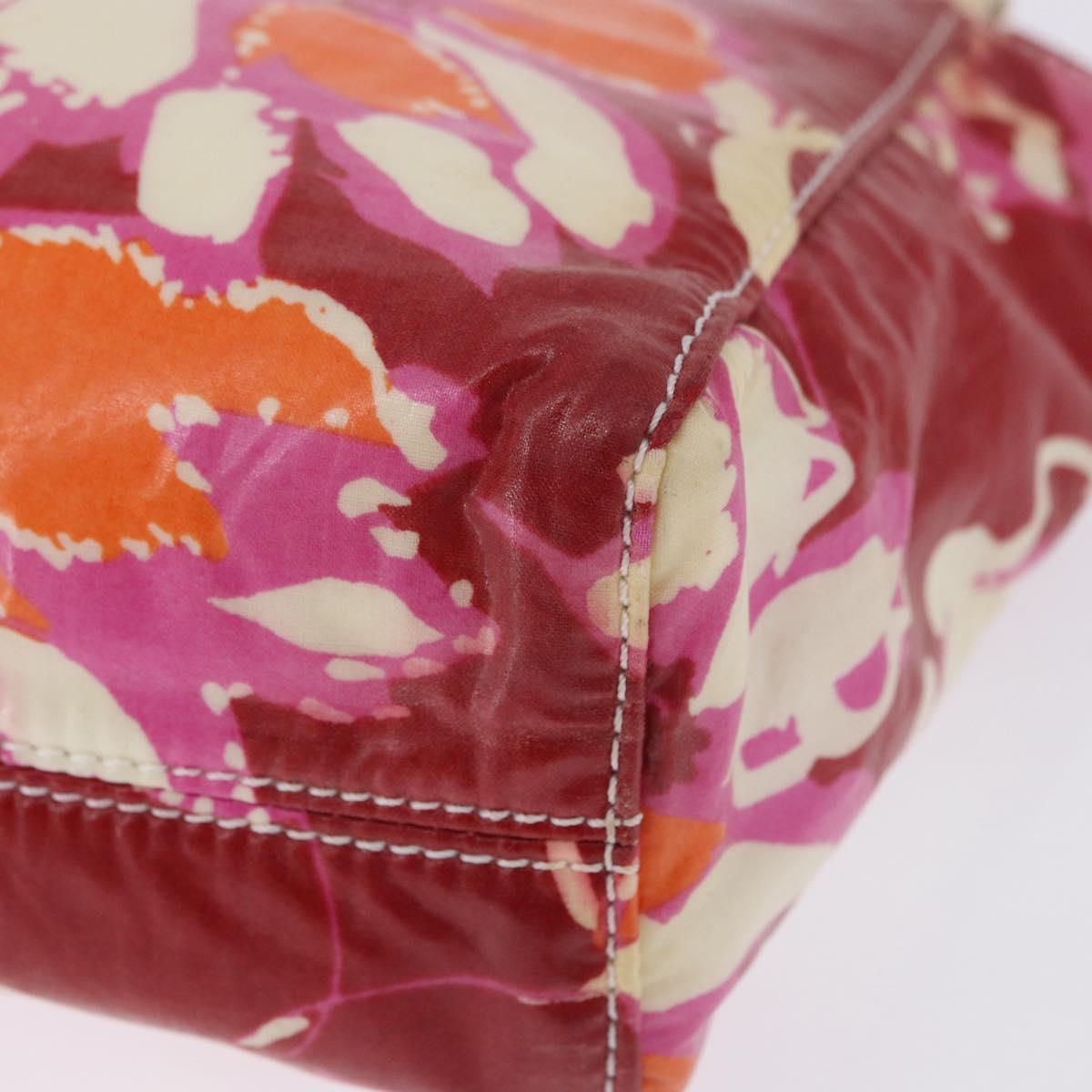 CHANEL High Summer Pouch Coated Canvas Red CC Auth 196901