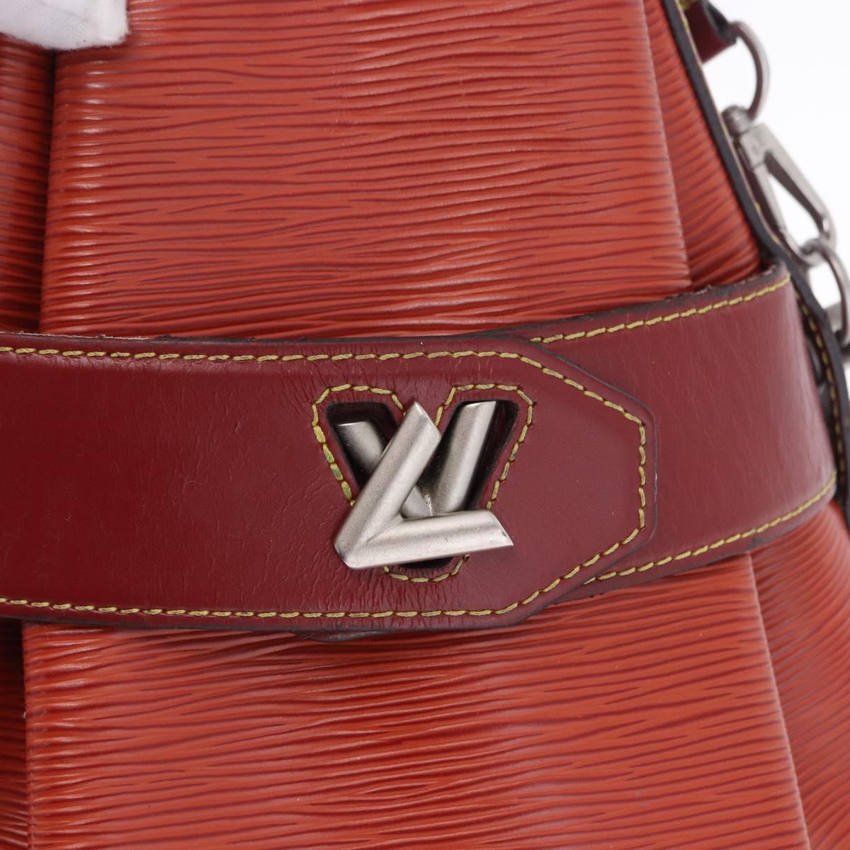 LOUIS VUITTON Epi Twist Bucket Shoulder Bag Red Silver M52927 LV Auth 196905