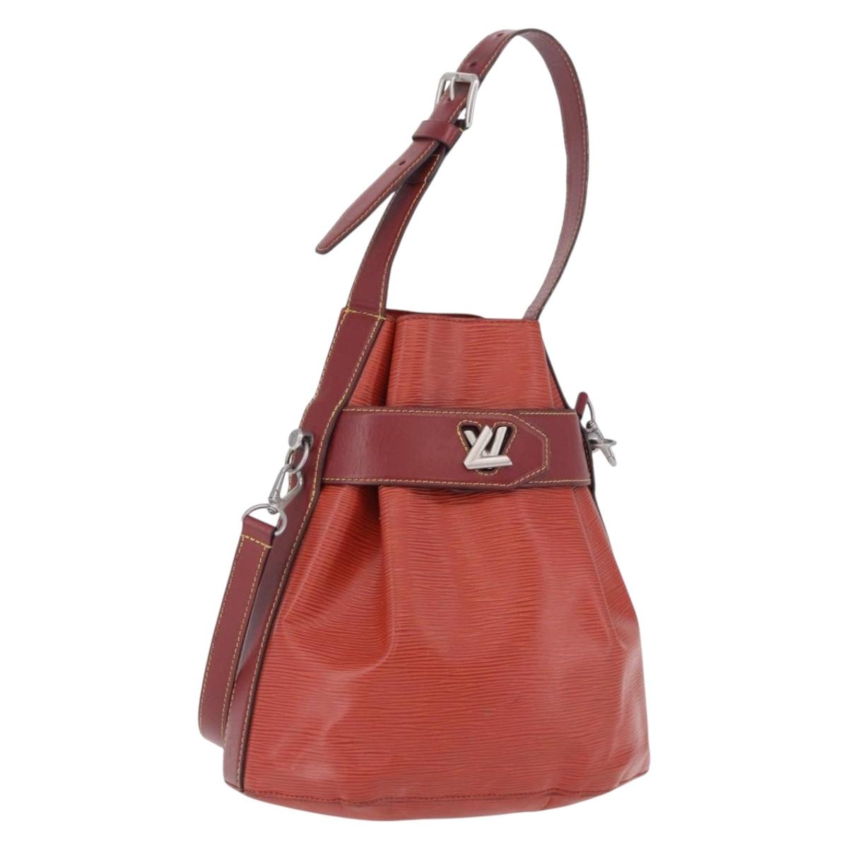 LOUIS VUITTON Epi Twist Bucket Shoulder Bag Red Silver M52927 LV Auth 196905