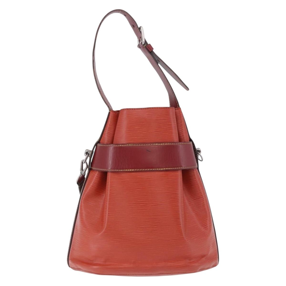 LOUIS VUITTON Epi Twist Bucket Shoulder Bag Red Silver M52927 LV Auth 196905
