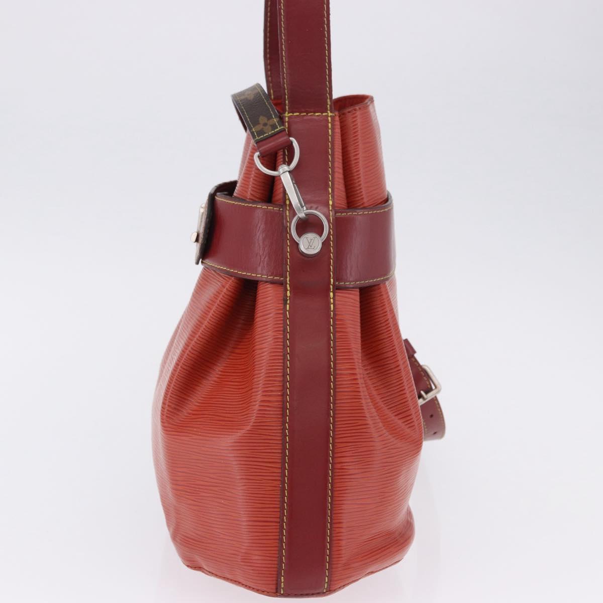 LOUIS VUITTON Epi Twist Bucket Shoulder Bag Red Silver M52927 LV Auth 196905