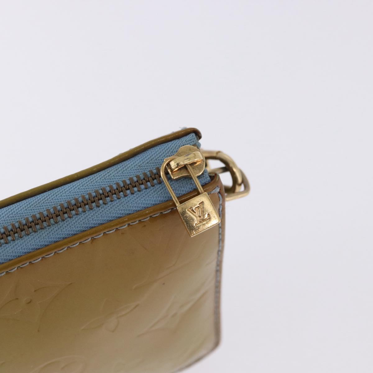 LOUIS VUITTON Monogram Vernis Lexington Pouch Baby Blue M91011 LV Auth 196907