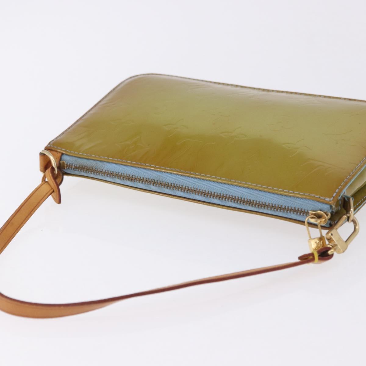 LOUIS VUITTON Monogram Vernis Lexington Pouch Baby Blue M91011 LV Auth 196907