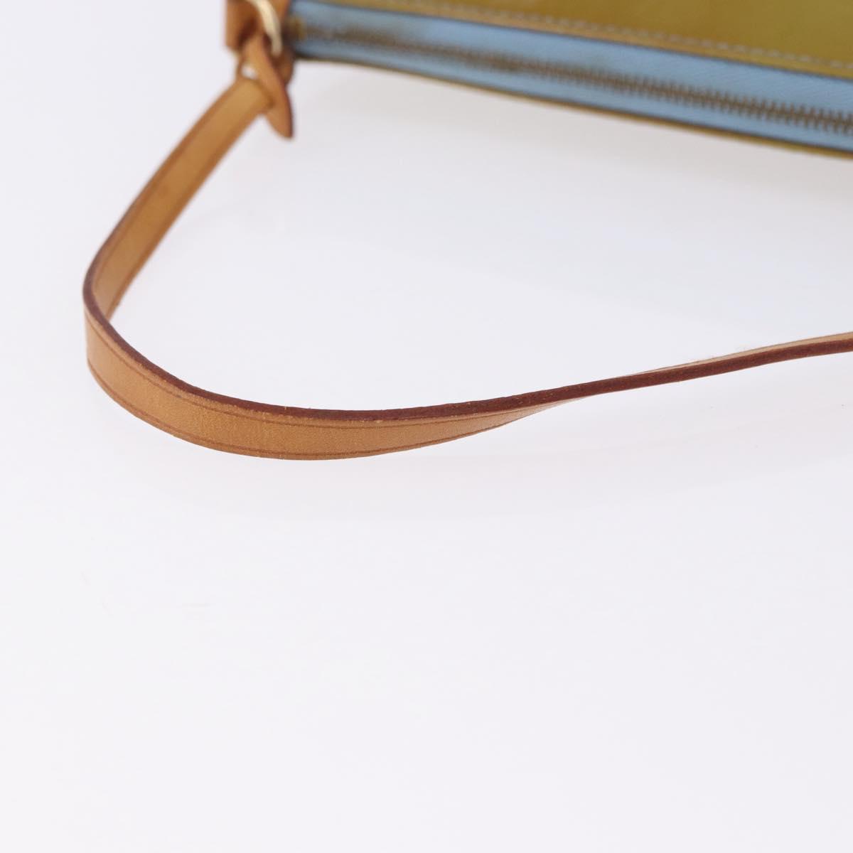 LOUIS VUITTON Monogram Vernis Lexington Pouch Baby Blue M91011 LV Auth 196907