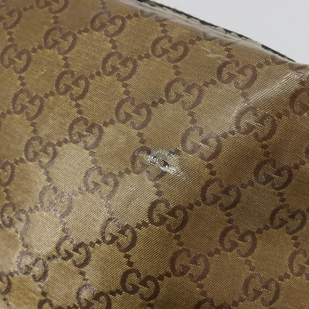 GUCCI GG Canvas GG Crystal Tote Bag Coated Canvas Gold 131230 Auth 196911