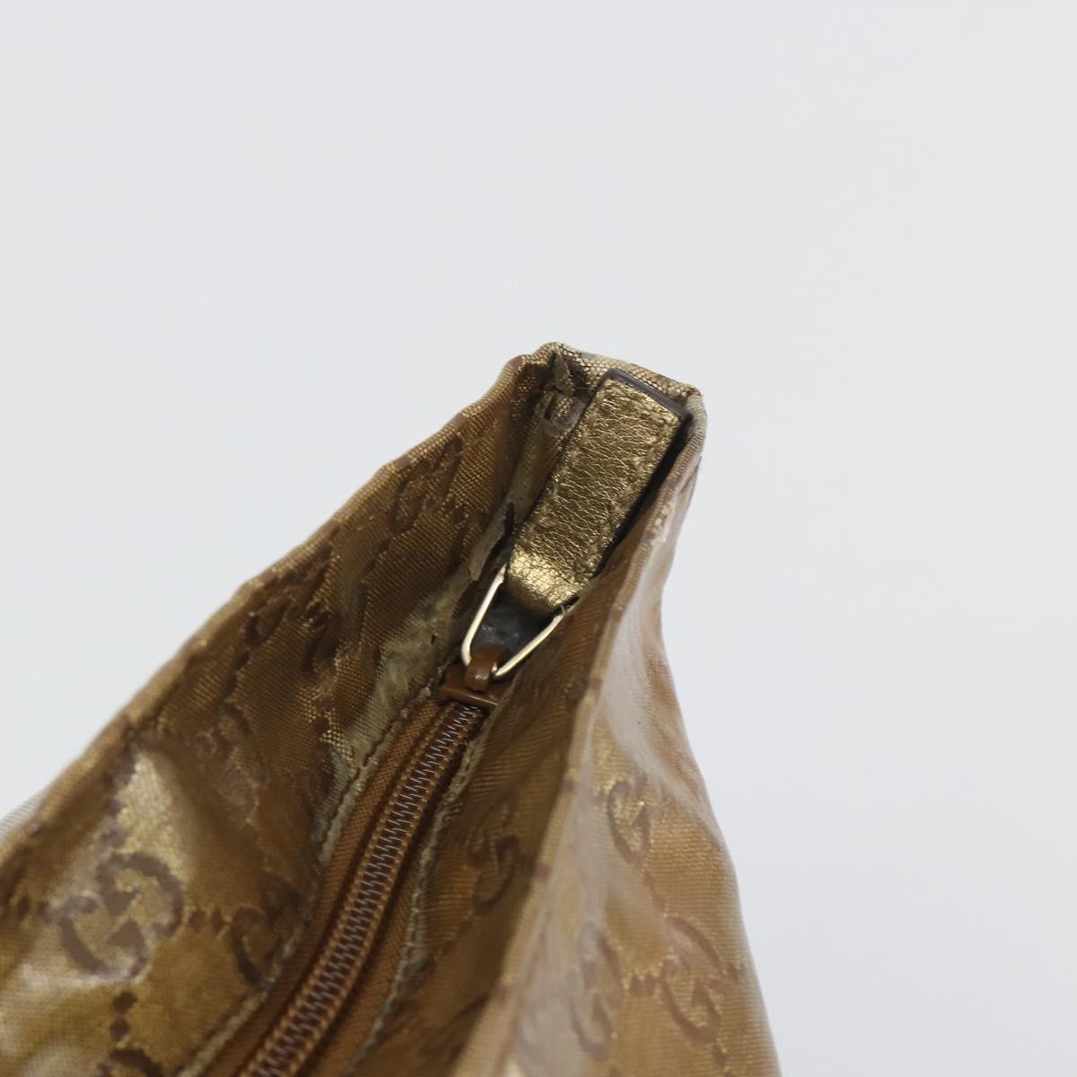 GUCCI GG Canvas GG Crystal Tote Bag Coated Canvas Gold 131230 Auth 196911