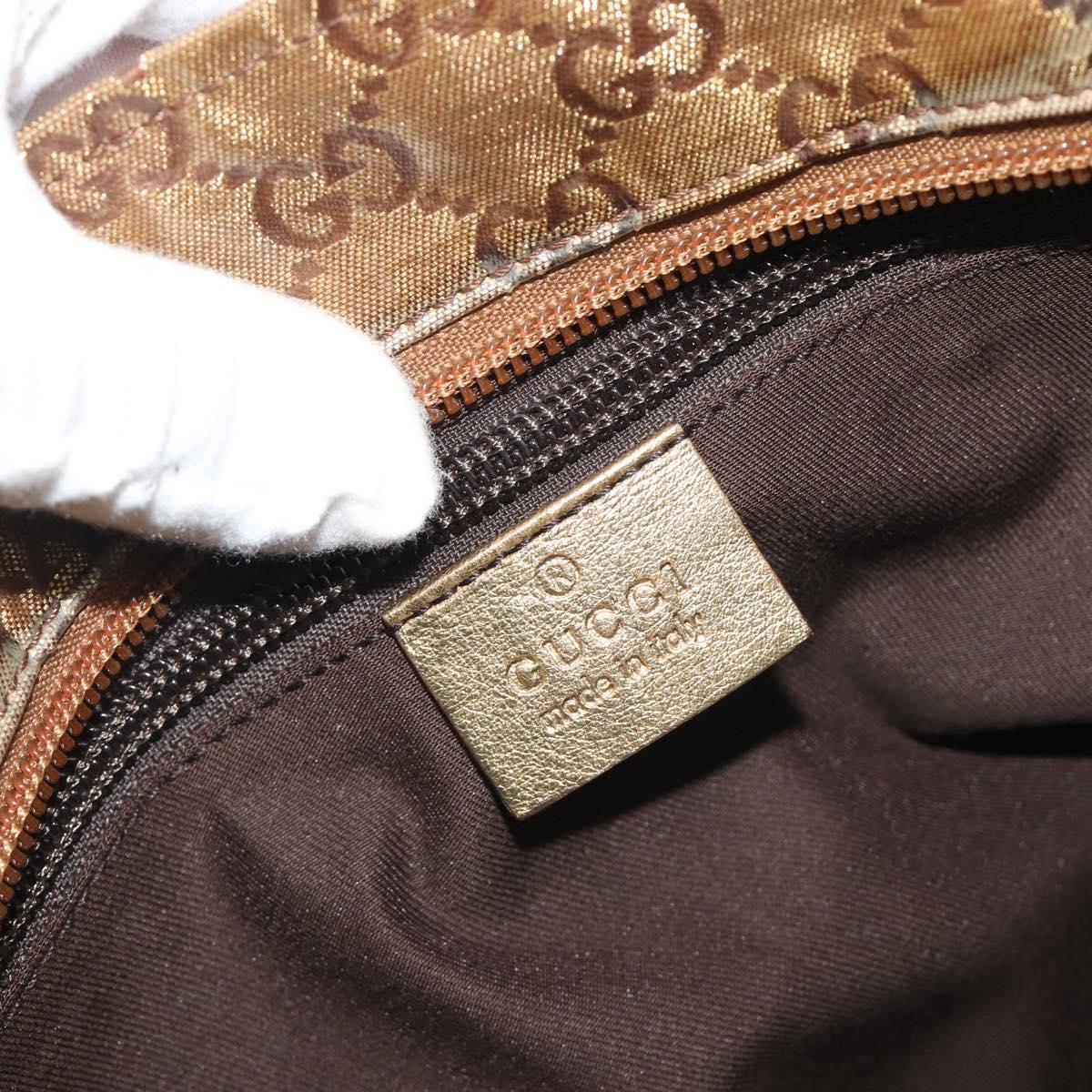 GUCCI GG Canvas GG Crystal Tote Bag Coated Canvas Gold 131230 Auth 196911