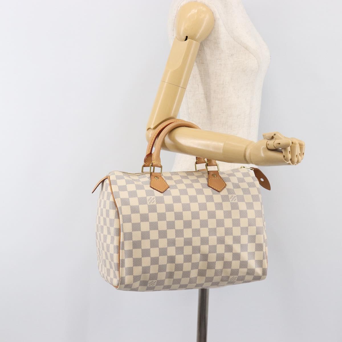 LOUIS VUITTON Damier Azur Speedy 30 Hand Bag N41533 LV Auth 196914SAV
