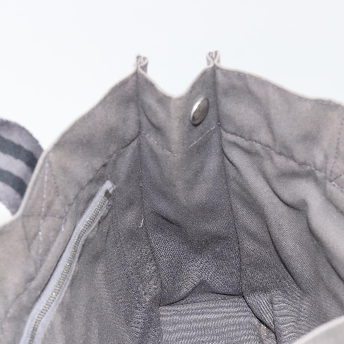 HERMES Fourre Tout PM Hand Bag Canvas Gray Silver Auth 196919A