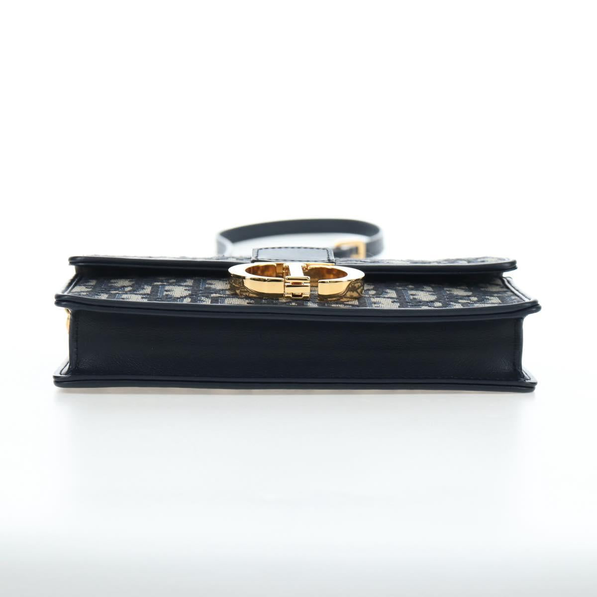 Christian Dior Trotter Canvas Dior 30 Montaigne Bag 2way Navy Gold Auth 196920SAM