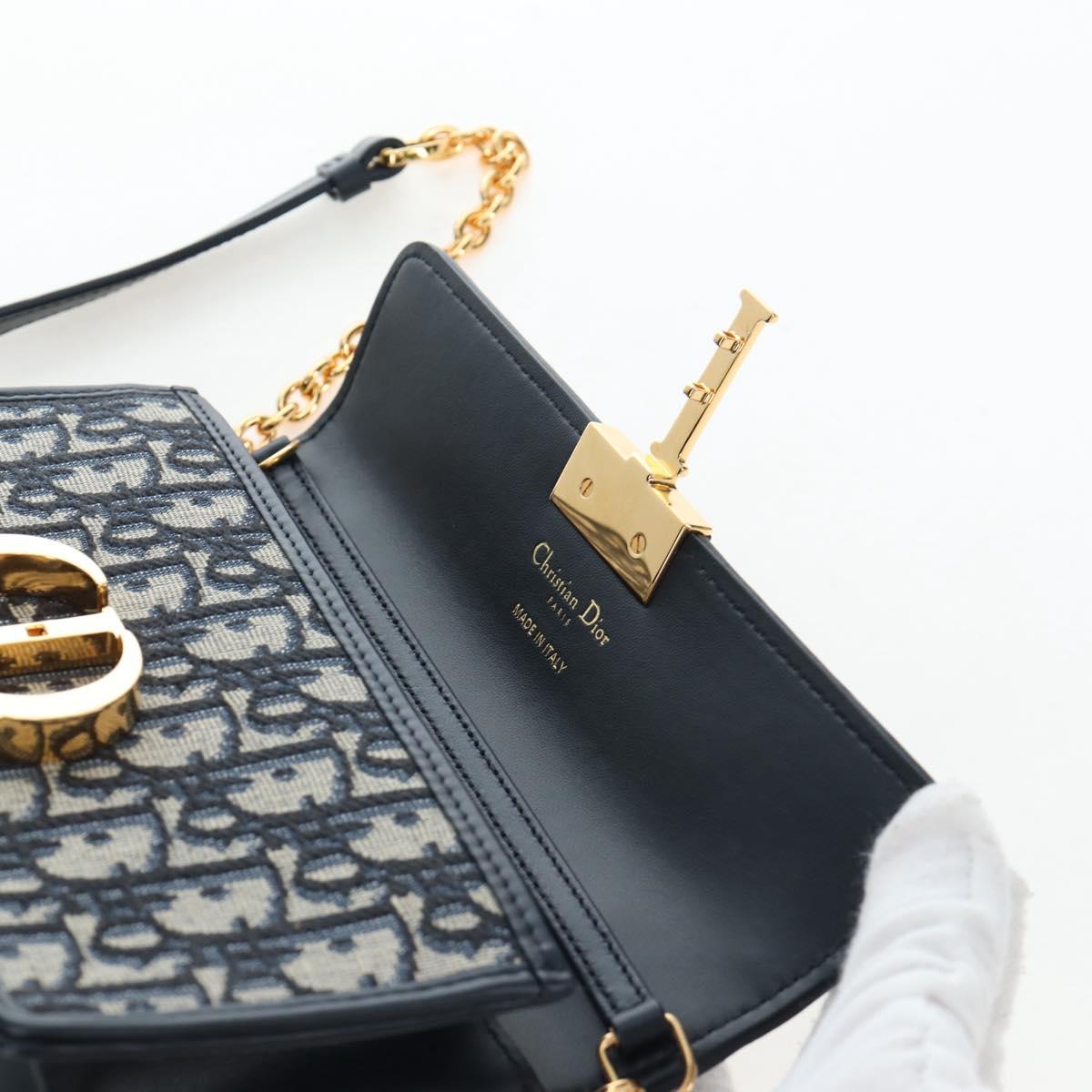Christian Dior Trotter Canvas Dior 30 Montaigne Bag 2way Navy Gold Auth 196920SAM