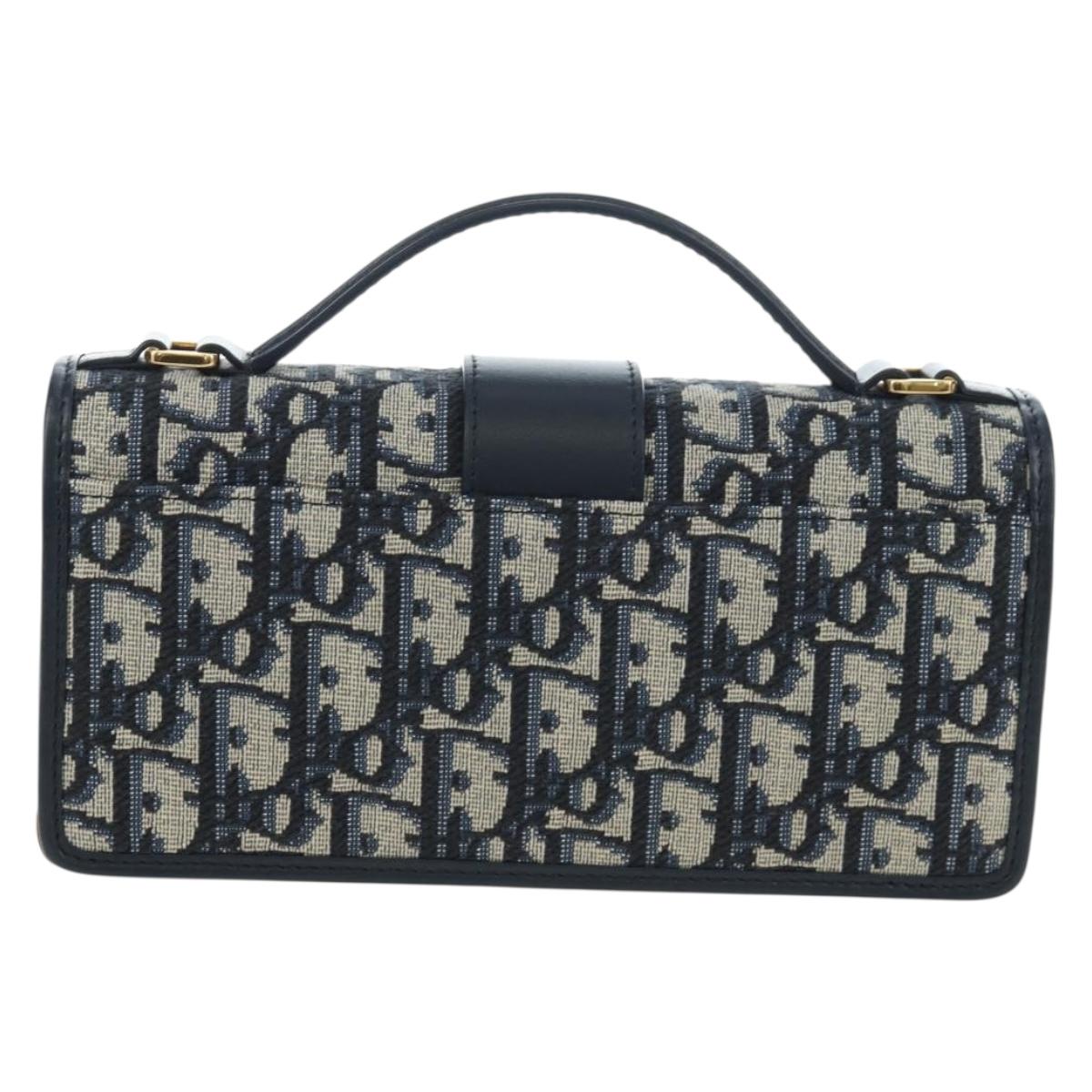 Christian Dior Trotter Canvas Dior 30 Montaigne Bag 2way Navy Gold Auth 196920SAM